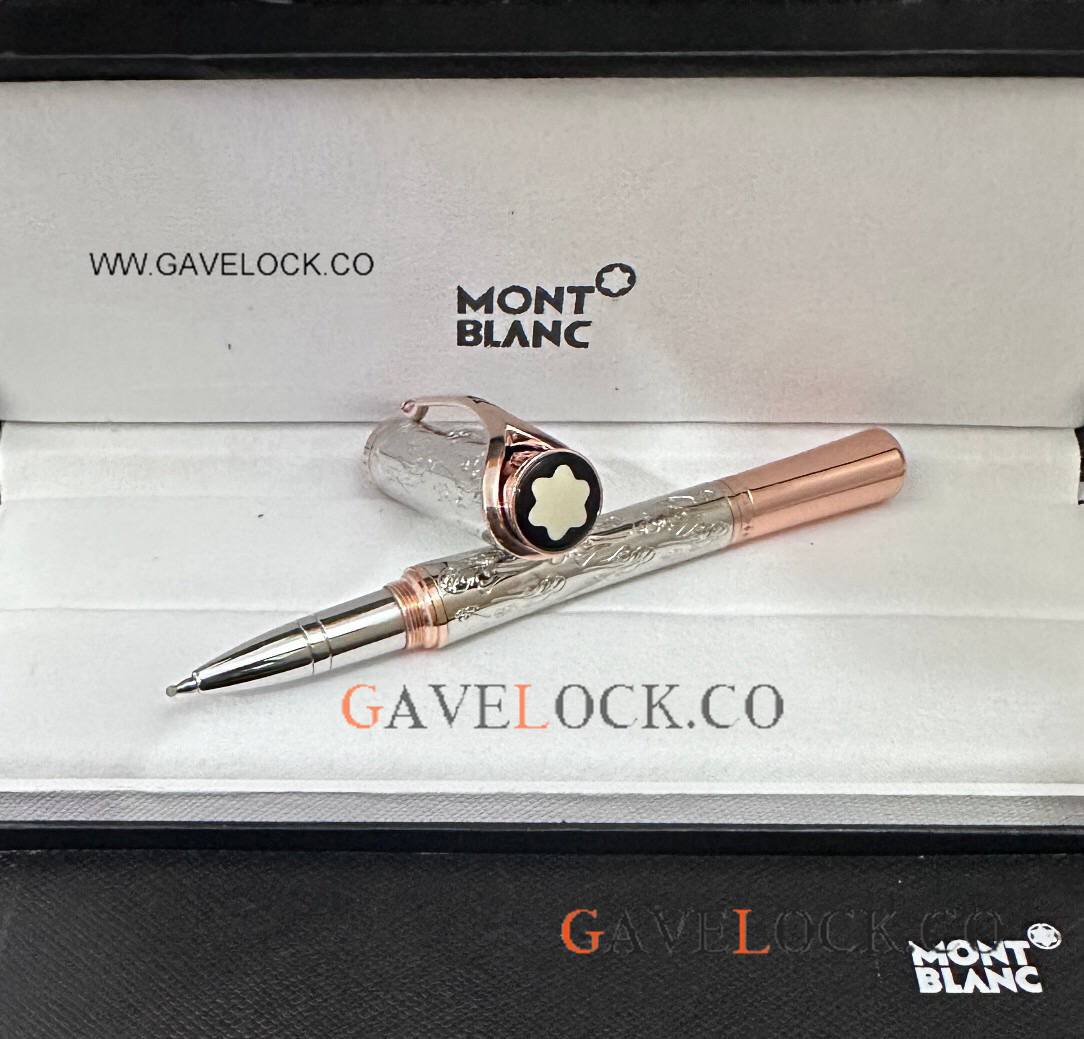 Best Replica Montblanc Grace Kelly Roller ball Silver and Rose Gold